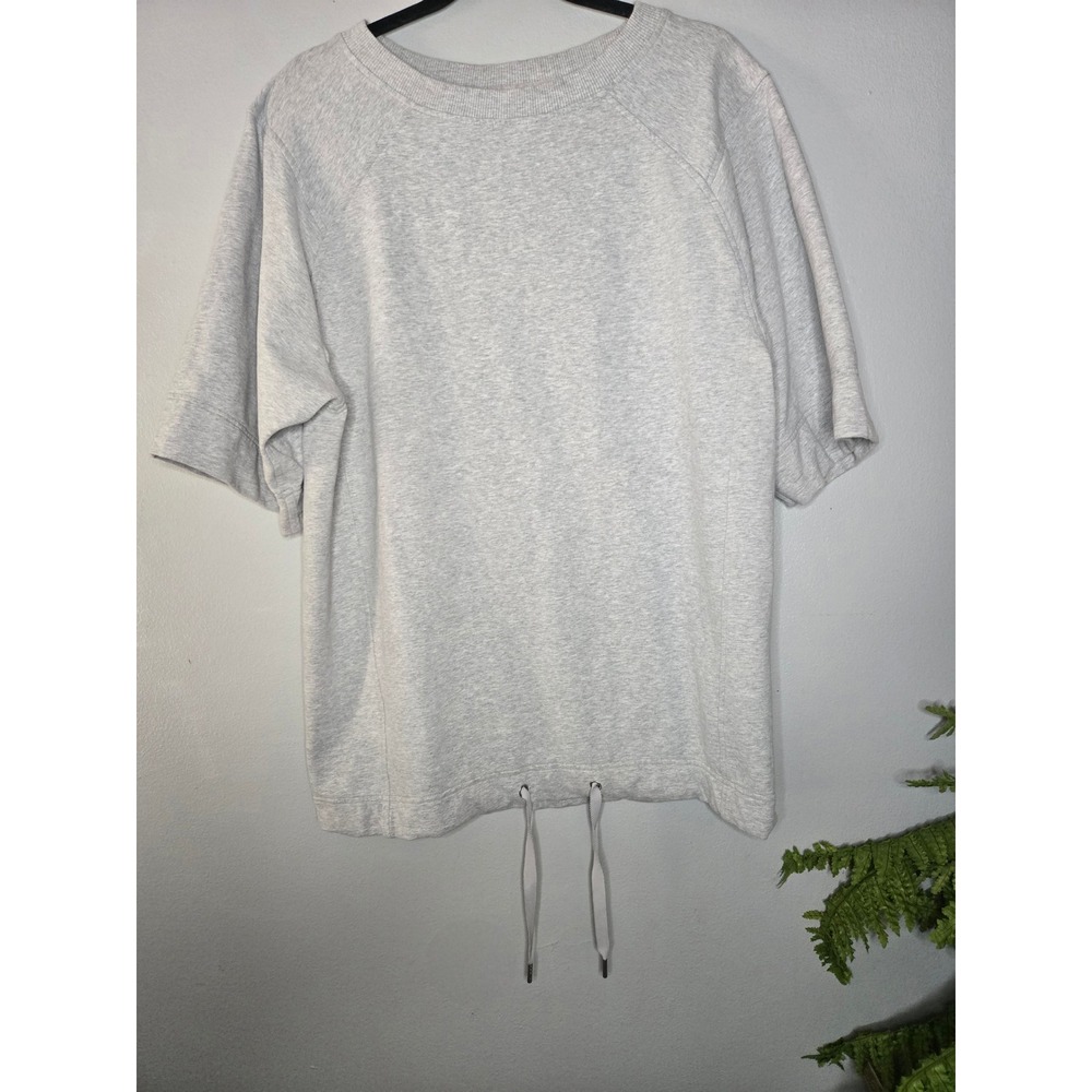 Lululemon Heather Gray Drawstring Hem Split Short Sleeve Sweatshirt‎ Oversized